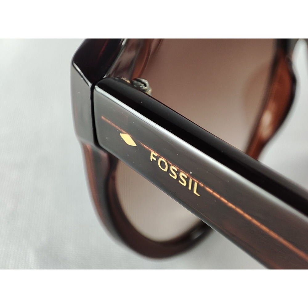Fossil FW124 Brown Translucent Oversized Sunglasses Women's Butterfly 58-15-142 - Picture 7 of 10